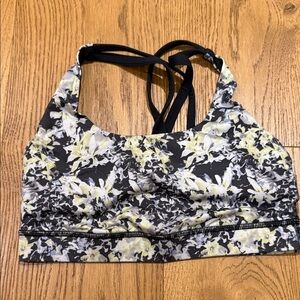 lululemon athletica Black and Yellow Floral Sports Bra